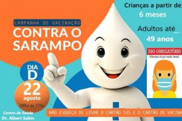 Vacinação contra o Sarampo - Dia D - 22/08/2020
