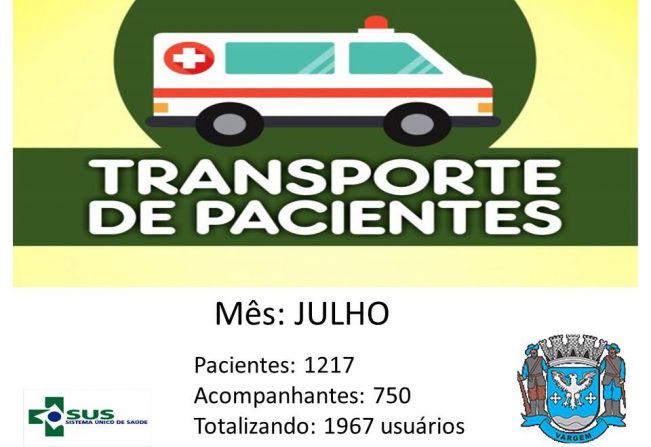 Transporte Sanitário mês de Julho